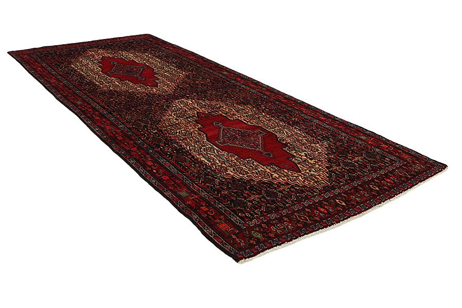 Senneh - Kurdi Persian Rug 368x146 - Picture 1